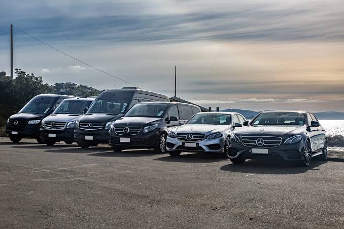 Parked cars lined up